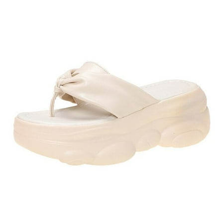 

QWZNDZGR Rimocy Clip Toe Platform Slippers Women Summer 2022 Fashion Chunky Wedge Sandals Woman Thick Bottom Anti-slip Beach Flip Flops