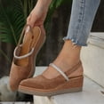 thumbnail image 5 of Abtuhar Women's Wedges Shoes Solid Color Pointed Toe Closed Toe Back Open, 5 of 5