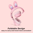 thumbnail image 2 of LANFENG Wireless Bluetooth Headphones with Microphone, Children Cute Cat Ear Girl Headphones for School, Pink Kindergarten Light up Kawaii Noise Cancelling, 2 of 6