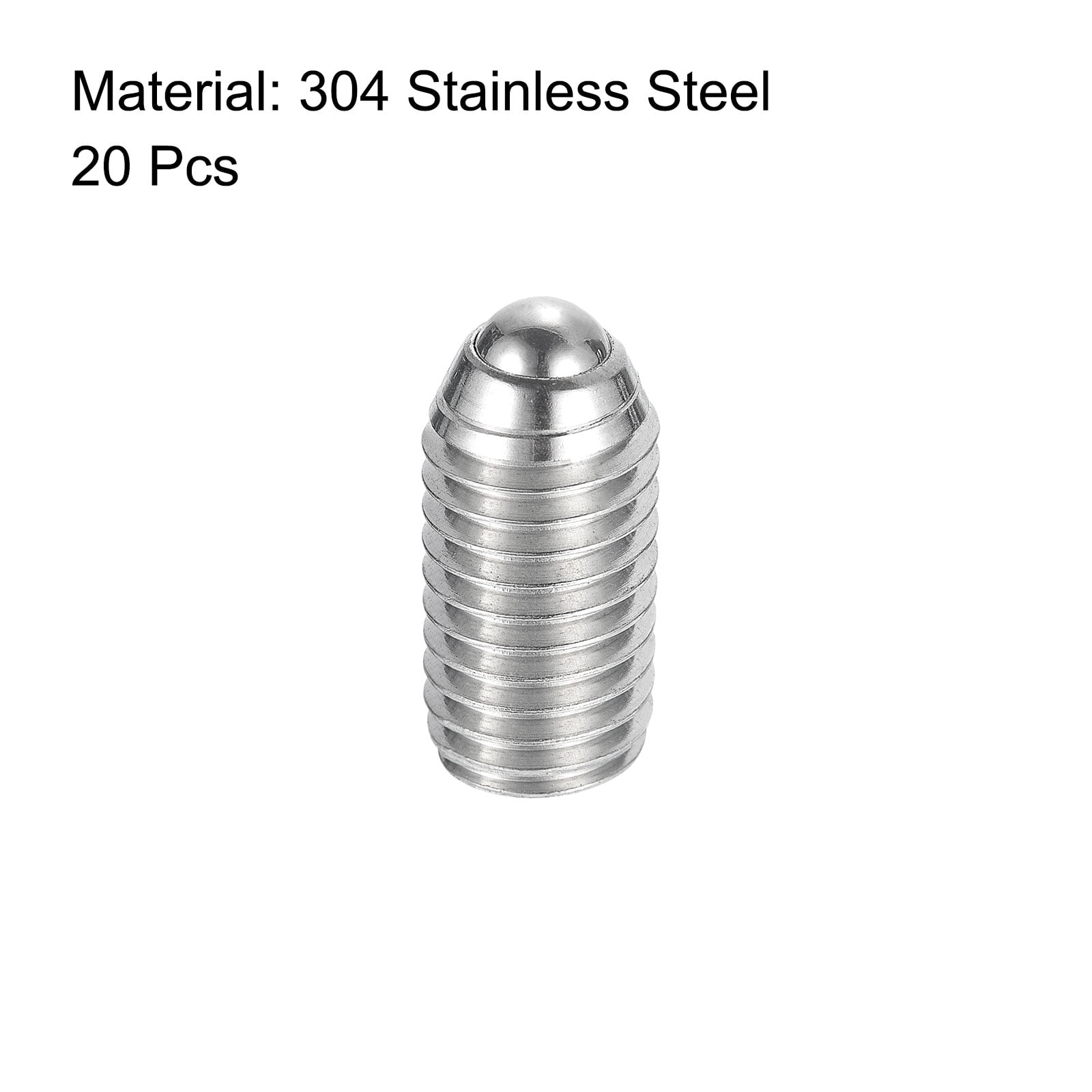 Ball Point Set Screws, M10 x 20mm 304 Stainless Steel Metric Spring Hex Socket Screw 20pack