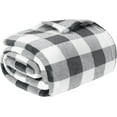 thumbnail image 5 of Flannel Fleece Throw Blanket for Sofa Couch Bed | Super Soft Velvet Plaid Pattern Checkered Decorative Throw | Warm Cozy Lightweight Microfiber | 60 x 80 Inches Plaid Grey/White, 5 of 6