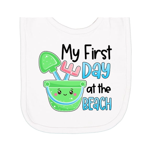Inktastic My 1st Day at the Beach Cute Bucket and Shovel Newborn Bib