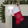 thumbnail image 3 of Northlight 19" Red and White Felt Christmas Stocking with Glitter Snowflakes and Gemstones, 3 of 3