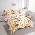 thumbnail image 3 of Homewish Rustic Western Cowgirl 7-Piece Bedding Comforter Set,Cartoon Daisy Flower King Bedding Sets,Pink Brown Bed Sheets For Girls Kids,Ultra Soft Home Decor Reversible, 3 of 8