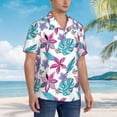 thumbnail image 6 of Uemuo Hawaiian Style Printed Regular Fit Short Sleeve Casual Hawaiian Shirt for Men,Aloha shirt,Tropical shirt,Floral print shirt,Vacation Beach shirt-, 6 of 9