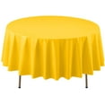 thumbnail image 4 of Party Dimension Tablecloth Plastic Disposable Sunshine Yellow Round Tablecover for Weddings, Banquets, Parties 84'' X 84'' ( 12 Count ), 4 of 4