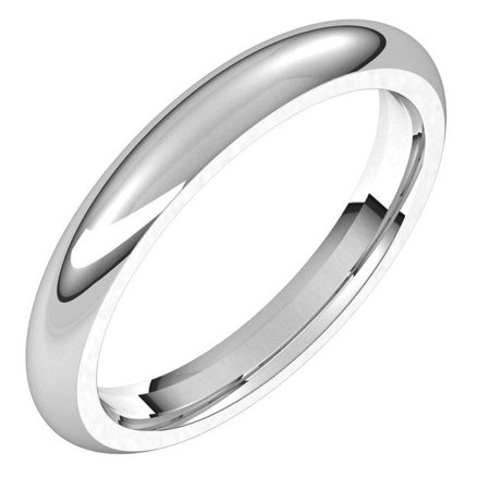 14K White 3 mm Half Round Comfort Fit Band Size 5.5 IR5.5:138537:P