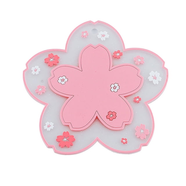 Jinsinto Sakura Placemat PVC Heat Insulation Cushion Pot Mat Coaster Personalized Heat-resistant Bowl 3 Pieces