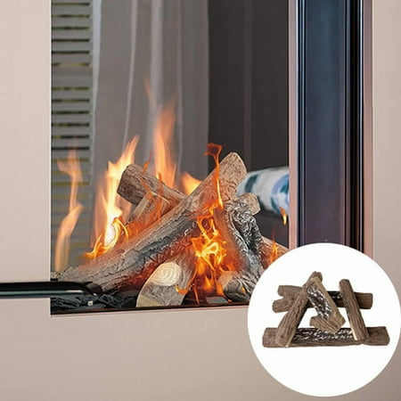 

Halloween Party Decor Event Party Halloween Creative Personality Fireplace Ceramic Fiber Wood Flame Decoration Firewood Pile Stove Log Indoor Camping Cabin Special Offers