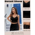 thumbnail image 3 of Avidlove Women Lace Bralette Spaghetti Strap Crop Tank Top V Neck Slim Basic Camisoles,Black,Pack of 1, 3 of 6