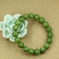 thumbnail image 3 of Natural A Grade Canadian Nephrite Jade Gemstone 10mm Round Beads Stretch Bracelet 7" Unisex, 3 of 5
