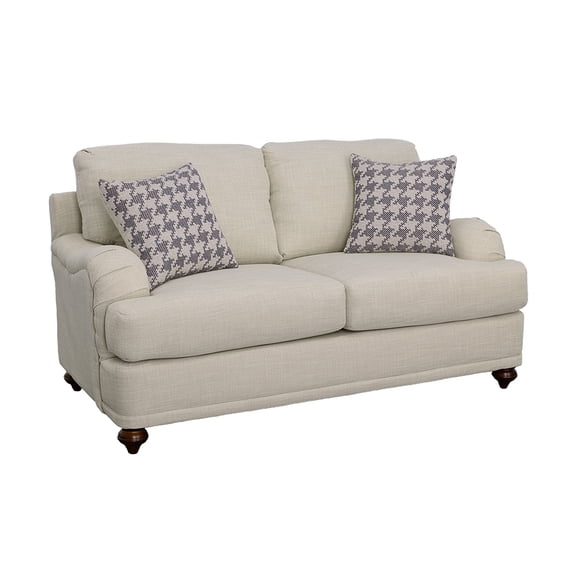 Glenn Upholstered English Arm Loveseat Light Grey