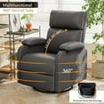 thumbnail image 3 of Homall 360° Massage Swivel Rocker Recliner Small Rocking PU Leather Chairs with Side Pockets for Small Spaces,Gray, 3 of 7