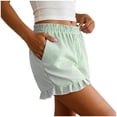 thumbnail image 6 of vigerkar Womens Boxer Shorts Y2K Ruffle 2026 Summer Spring Lounge Striped Casual Beach Pj Bottoms Pockets (Light Green, XXL）, 6 of 6