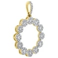 thumbnail image 2 of 10K Yellow Gold Diamond Flower Halo Circle Pendant Cut Out Charm 1" 0.50 CT., 2 of 6