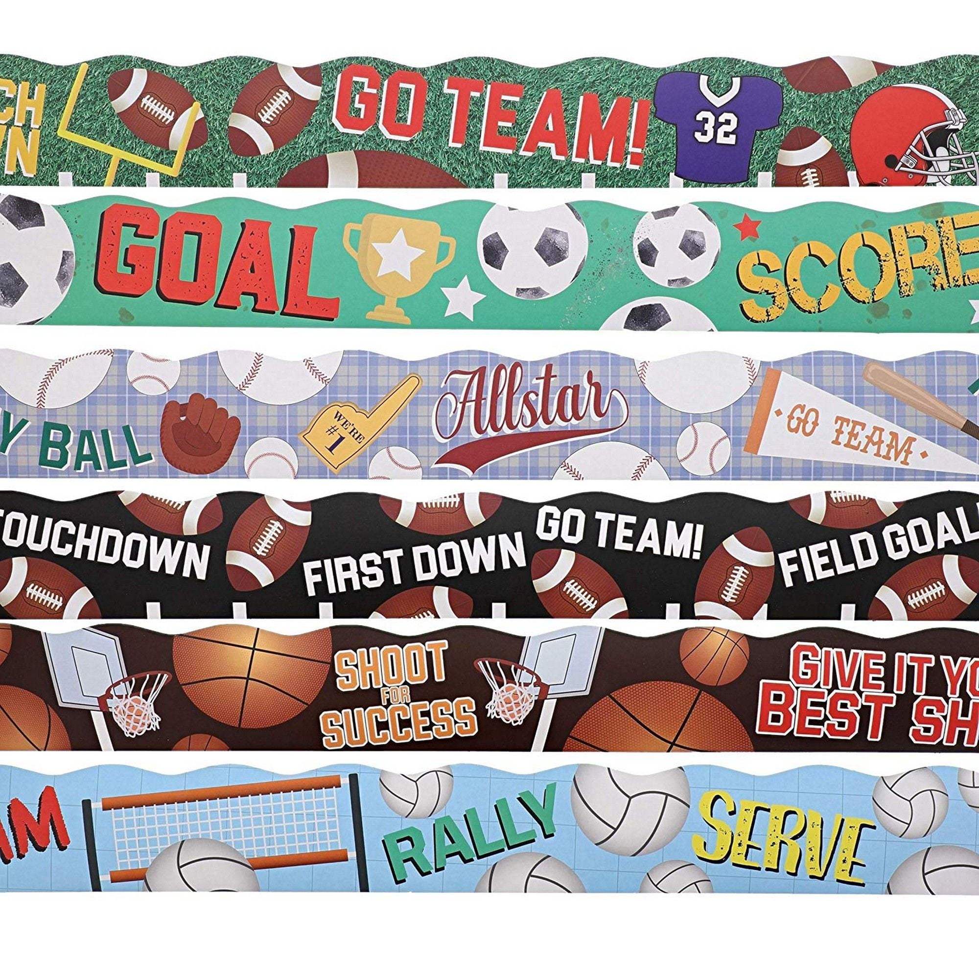 6 Rolls Bulletin Board Sports Scalloped Border Classroom Decoration 6 Designs 2 25 X 36 Inches Walmart Com 6 Rolls Bulletin Board Sports Scalloped Border Classroom Decoration 6 Designs 2 25 X 36 Inches Walmart Com