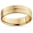 thumbnail image 1 of Alliance de Mariage pour Homme en Or 14 K, Plate, 6 mm, Brossée, Ajustement Confortable, 1 of 3