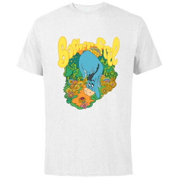 Disney Winnie the Pooh Eeyore Bother Free Sixties Retro - Short Sleeve Cotton T-Shirt for Adults - Customized-White