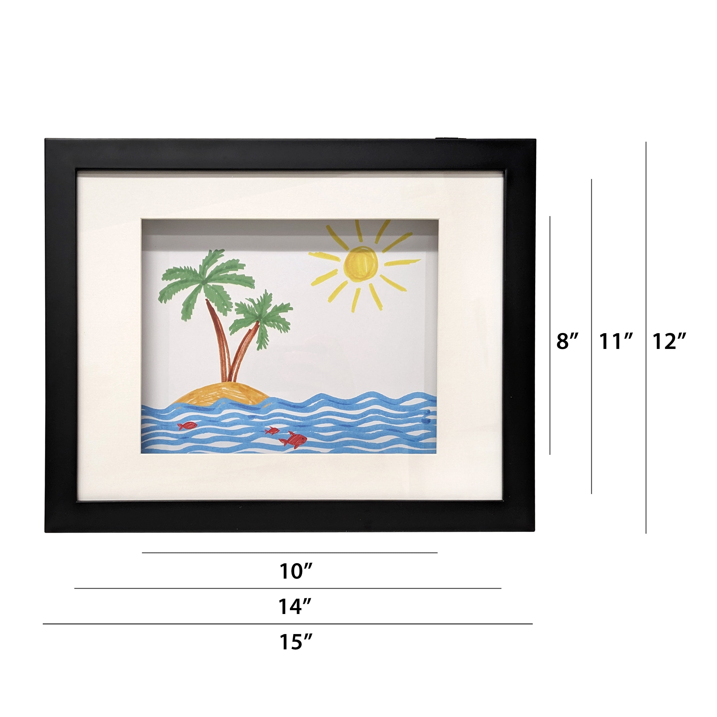 (2 pack) Mainstays – 8x10 Picture Frame – Black Finish Kids Art Frame Wall Photo Frame