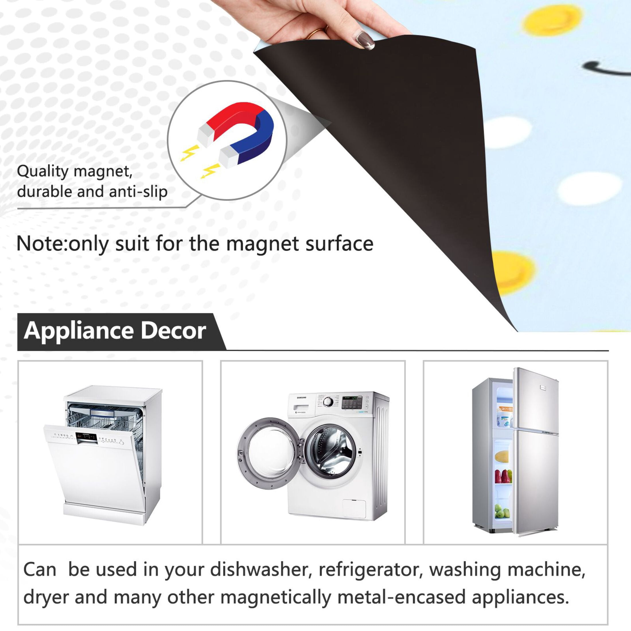 Dishwasher Magnetic Sticker 23x26 Inch Refrigerator Magnetic Sticker Washing Machine Magnetic Sticker Kitchen Panel Magnetic Sticker Home Decor Yellow Fruit Cake
