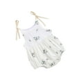 thumbnail image 2 of Arvbitana Baby Girls Sling Romper Sleeveless Plant Pattern Tie-up Bodysuit Summer Sweet Playsuit Clothes Set for Newborn 0-24M, 2 of 9