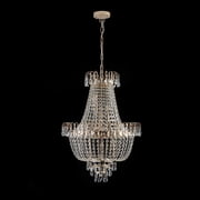 Crystal Chandelier French Empire Pendant Flushmount Ceiling 10 Light Modern Lighting Fixture for Bedroom Hallway Bar Kitchen Bathroom, H28.7 x W21.7, Silver, E12 Base