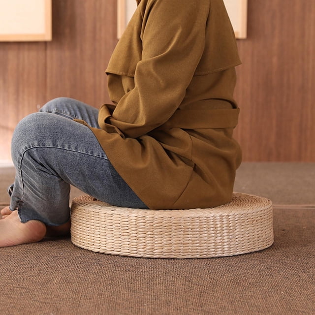 Cojín de suelo, esterilla de tatami redonda, puf redondo de 60 cm Cojín de tatami Almohada de suelo Cojines de suelo Esterilla de yoga de meditación Colco Cojín de meditación