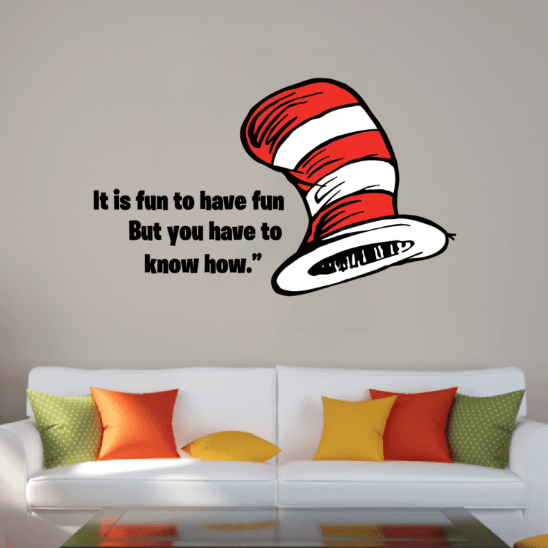Decals, Stickers & Vinyl Art Home & Garden Dr Seuss Cat In the Hat
