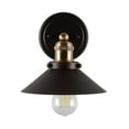 thumbnail image 5 of JONATHAN Y July 7.88" 1-Light Industrial Farmhouse Metal Vanity Light, Oil Rubbed Bronze/Brass Gold, 5 of 7