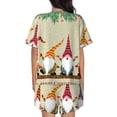 thumbnail image 6 of Fuzoiu Christmas Card With Gnomes Print Women's Short-Sleeved Pajama Set,Lounge Sleepwear Set,Womens Pajama Sets 2 Piece,Button-Up Top and Shorts with Pockets-3X-Large, 6 of 7