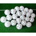 thumbnail image 2 of Paquete de 50 pelotas de golf de plástico blancas para entrenamiento - Pelotas de golf huecas Airflow Wiffle para campo de prácticas, 2 of 3
