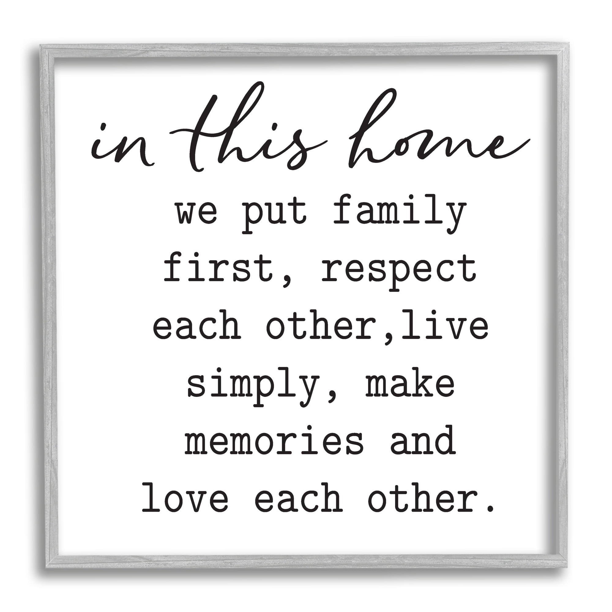 Stupell Industries In This Home Touching Family Quote Casual Design Graphic Art Gray Framed Art Print Wall Art, Design by Lettered and Lined