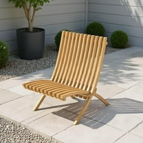 Resenkos Outdoor Dining Room Chairs, Patio Kitchen Chairs,Folding Teak Wood Outdoor Lounge Chair with Slatted Seat and Backrest