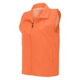 thumbnail image 2 of VJGBEGW Men Women Lightweight Sleeveless Vest Casual Lapel Zipper Jacket Mesh Lined Outdoor Outerwear With Side Pockets Orange M, 2 of 5