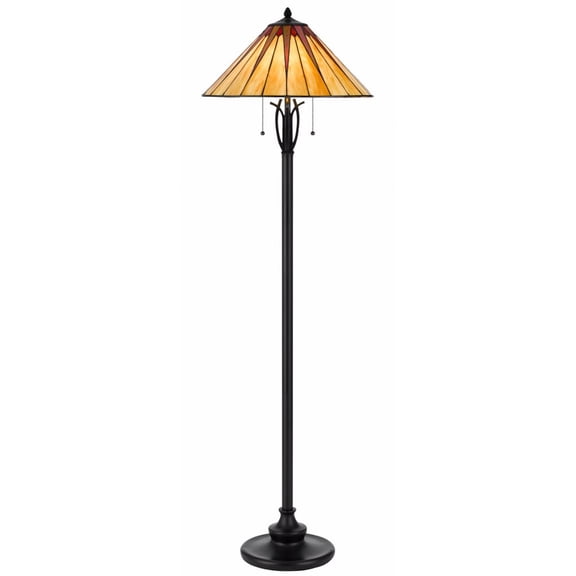BO-3105FL-Cal Lighting-2 Light Floor Lamp In Art Deco Style-61 Inches Tall and 18.5 Inches Wide