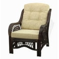 thumbnail image 2 of Malibu Lounge Armchair ECO Natural Rattan Wicker Handmade Design with Cream Cushion, Dark Brown, 2 of 5