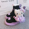 thumbnail image 3 of Botas de felpa de Anime Sanrios Kuromi Hello kittys para niños, botas Martin lindas, botas cortas de PU, zapatos de princesa de dibujos animados, moda Kawaii, 3 of 5