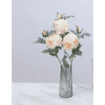 thumbnail image 4 of Xiao Hua 3 peonías artificiales de color rosa claro, flores falsas, flores artificiales para decoración de bodas, 4 of 5