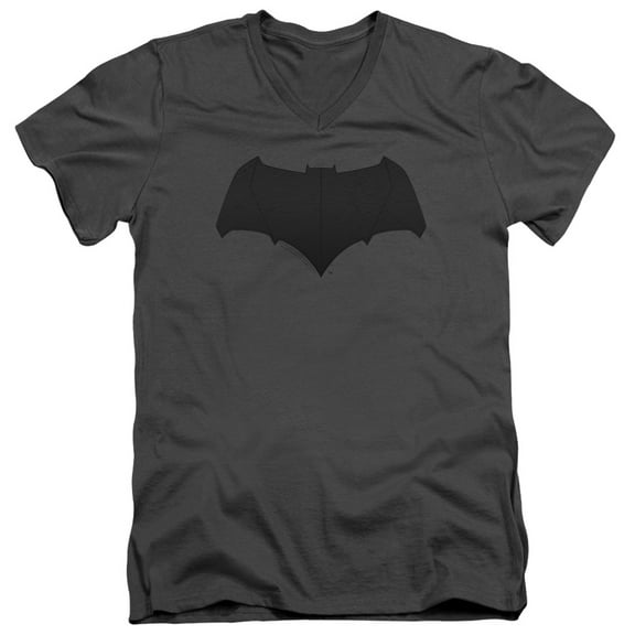 Justice League Movie - Batman Logo - Slim Fit V Neck Shirt - XX-Large