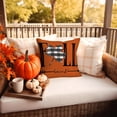 thumbnail image 4 of Hello Pumpkin Fall Outdoor Pillow Covers Waterproof 18x18 inch Orange Fallen Leaves Decorative Farmhouse Throw Pillow Covers Set of 2 Autumn Thanksgiving Decor, 4 of 6