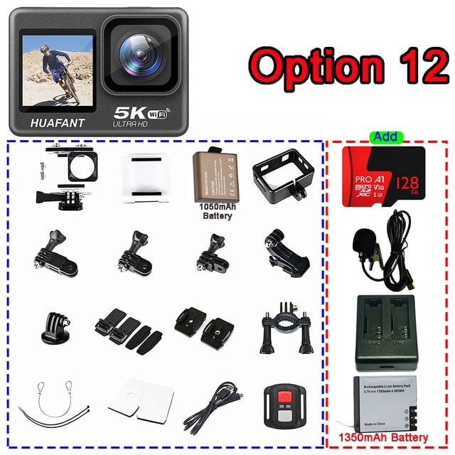 Cámara de Acción 5K 4K60FPS 48MP 2,0 LCD táctil EIS DVR, Webcam de doble pantalla, WiFi 170D, resistente al agua 30M, Zoom 4X, cámara deportiva, novedad de 2024