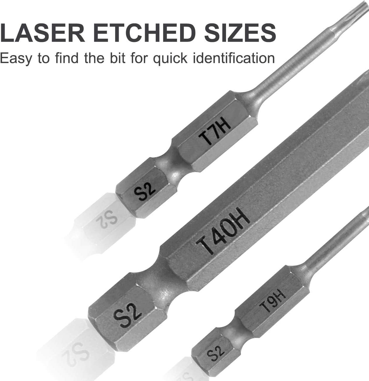 SATC 12-Piece Driver Bit Set Tamper Proof Security Star Impact S2 Steel Hex Shank