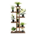 thumbnail image 3 of 6 Tier Garden Plant Stand Wooden Flower Rack - Indoor Outdoor Shelves for Plants, Display Shelf for Flowers, Succulents, Books - 29.5" x 10" x 55.5", 3 of 9