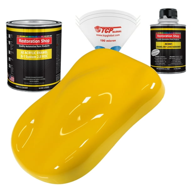 Restoration Viper Yellow Acrylic Enamel Auto Paint Complete Quart Kit Single Stage High Gloss Com - How To Spray Nason Single Stage Paint