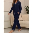 thumbnail image 4 of Conjunto de pijama de maternidad ZMJ camisa y pantalones de manga larga azul marino S, 4 of 9