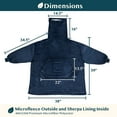 thumbnail image 4 of PAVILIA Sherpa Wearable Blanket Hoodie Women Men, Oversized Hoodie Sweatshirt Blanket, Thick Sweater Blanket Neck Warmer, Fleece Hood Hug Sleep Pod Adult, Cozy Warm Plush Gift Idea Mom Wife, Navy Blue, 4 of 7