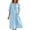 Blue, variant on Summer Dresses for Women 2026 Notch V Neck Half Button Three Quarter Sleeve Womens Dresses Loose Oversized Midi Linen Blend Dress with Dual Patch Pockets