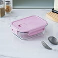 thumbnail image 6 of Tunhigl Microwave-Safe Glass Bento Box for Adults & Office Lunch Prep, Heated Meal Container with Fresh-Keeping Lid Pink, 6 of 6