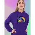 thumbnail image 2 of Be Visible Bubblegum Banner Hoodie Women -Smartprints Designs, Female 4X-Large, 2 of 4