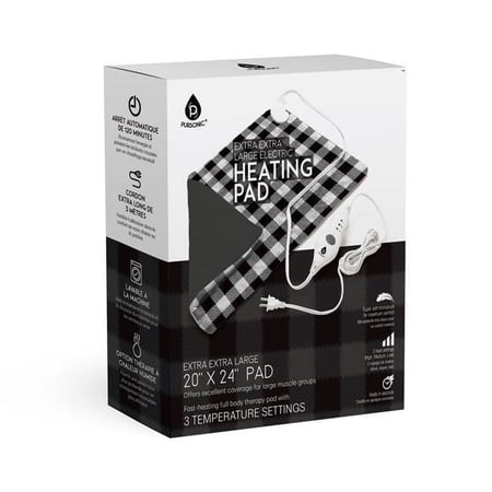 Pursonic HMG2024GHM Extra Large Electric Heating Pad, Gingham Black - 2XL
